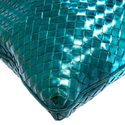 مملوكة مسبقًا Bottega Veneta Blue/Metallic Intrecciato Leather Croisette Shoulder Bag