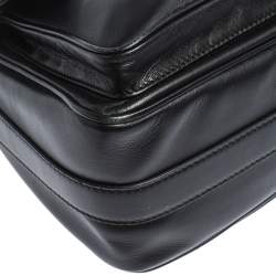 Bottega Veneta Black Intrecciato Leather Flap Shoulder Bag