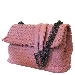 مملوكة مسبقًا Bottega Veneta Pink Intrecciato Leather Olimpia Shoulder Bag