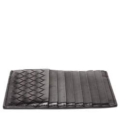 Pre Owned حامل  بطاقات بوتيغا فينيتا جلد بني غامق بسحاب