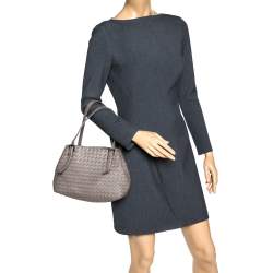 Pre Owned Bottega Veneta Grey Leather Cesta Tote