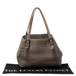 Pre Owned Bottega Veneta Grey Leather Cesta Tote