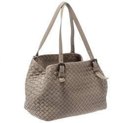 Pre Owned Bottega Veneta Grey Leather Cesta Tote