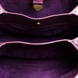 Pre Owned حقيبة يد بوتيغا فينيتا روما كبيرة جلد انترشياتو أزرق كحلي