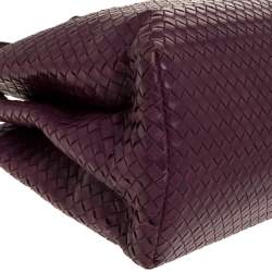 Pre Owned حقيبة يد بوتيغا فينيتا روما كبيرة جلد انترشياتو أزرق كحلي