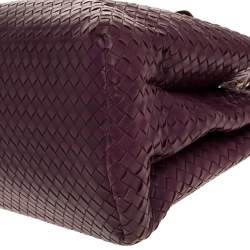 Pre Owned حقيبة يد بوتيغا فينيتا روما كبيرة جلد انترشياتو أزرق كحلي