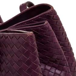 Pre Owned حقيبة يد بوتيغا فينيتا روما كبيرة جلد انترشياتو أزرق كحلي