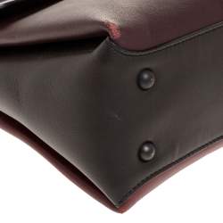 مملوكة مسبقًا Bottega Veneta Burgundy/Black Leather Piazza Top Handle Bag