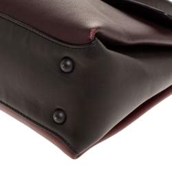 مملوكة مسبقًا Bottega Veneta Burgundy/Black Leather Piazza Top Handle Bag