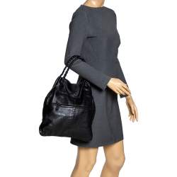 Pre Owned حقيبة يد بوتيغا فينيتا يد مضفرة جولي جلد بيضاء