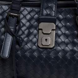 مملوكة مسبقًا Bottega Veneta Blue Intrecciato Leather Small Roma Tote