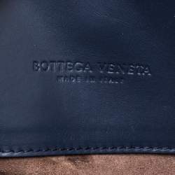 مملوكة مسبقًا Bottega Veneta Blue Intrecciato Leather Small Roma Tote