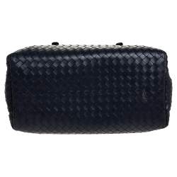 مملوكة مسبقًا Bottega Veneta Blue Intrecciato Leather Small Roma Tote