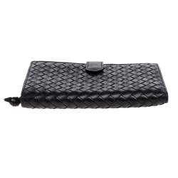 Bottega Veneta Black Intrecciato Nappa Leather Tourmaline Wallet