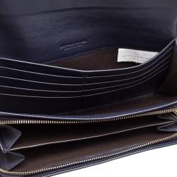 Pre Owned Bottega Veneta Purple Intrecciato Leather Continental Wallet