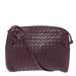 Bottega Veneta Burgundy Intrecciato Leather Nodini Crossbody Bag at 1stDibs