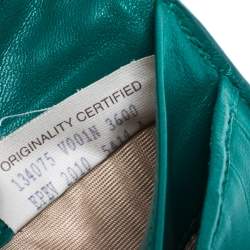 Pre Owned Bottega Veneta Green Intrecciato Leather Long Wallet