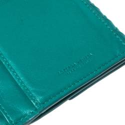 Pre Owned Bottega Veneta Green Intrecciato Leather Long Wallet