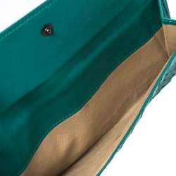 Pre Owned Bottega Veneta Green Intrecciato Leather Long Wallet