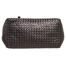 Pre Owned Bottega Veneta Metallic Intrecciato Leather Small Cesta Tote