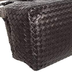 Pre Owned Bottega Veneta Metallic Intrecciato Leather Small Cesta Tote