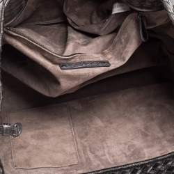 Pre Owned Bottega Veneta Metallic Intrecciato Leather Small Cesta Tote