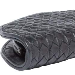 Pre Owned حقيبة كلتش بوتيغا فينيتا فان جلد إنترشييتو سوداء 