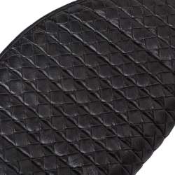 Pre Owned حقيبة كلتش بوتيغا فينيتا فان جلد إنترشييتو سوداء 