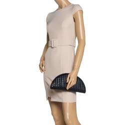 Pre Owned حقيبة كلتش بوتيغا فينيتا فان جلد إنترشييتو سوداء 