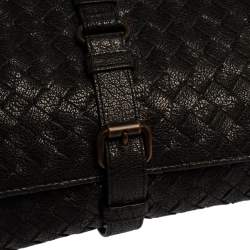 Pre Owned Bottega Veneta Black Intreciatto Leather Clutch