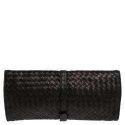 Pre Owned Bottega Veneta Black Intreciatto Leather Clutch
