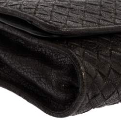 Pre Owned Bottega Veneta Black Intreciatto Leather Clutch