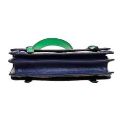 Pre Owned Bottega Veneta Multicolor Intrecciato Leather and Python Double Side Flap Baguette Bag