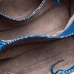 Pre Owned Bottega Veneta Blue Intrecciato Nappa Leather Tote