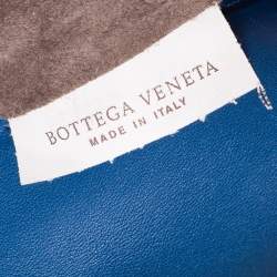 Pre Owned Bottega Veneta Blue Intrecciato Nappa Leather Tote
