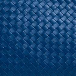 Pre Owned Bottega Veneta Blue Intrecciato Nappa Leather Tote