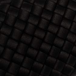 Pre Owned Bottega Veneta Black Satin and Snakeskin Trim Knot Clutch