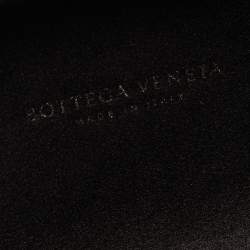 Pre Owned Bottega Veneta Black Satin and Snakeskin Trim Knot Clutch