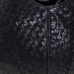 Pre Owned Bottega Veneta Black Intrecciato Leather Ball Hobo 