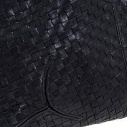 Pre Owned Bottega Veneta Black Intrecciato Leather Ball Hobo 