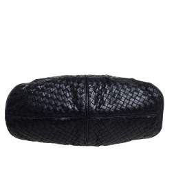 Pre Owned Bottega Veneta Black Intrecciato Leather Ball Hobo 