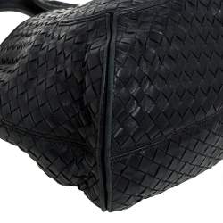 Pre Owned Bottega Veneta Black Intrecciato Leather Ball Hobo 