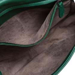 Pre Owned Bottega Veneta Green Intrecciato Leather Flap Crossbody Bag