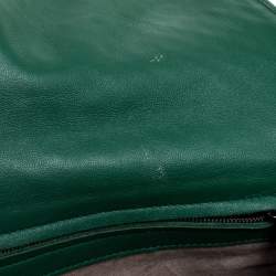 Pre Owned Bottega Veneta Green Intrecciato Leather Flap Crossbody Bag
