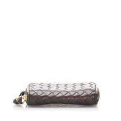 Pre Owned Bottega Veneta Black Leather Intrecciato Wallet