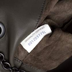Pre Owned Bottega Veneta Olive Green Intrecciato Nappa Leather Duo Shoulder Bag