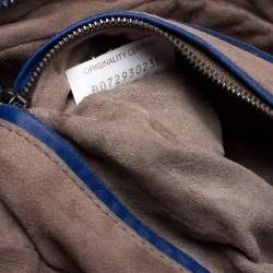 Pre Owned Bottega Veneta Blue Intrecciato Leather Crossbody Bag