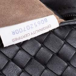 Pre Owned Bottega Veneta Black Intrecciato Leather Flap Shoulder Bag