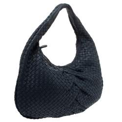 Pre Owned Bottega Veneta Teal Intrecciato Nappa Leather Veneta Hobo