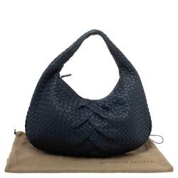 Pre Owned Bottega Veneta Teal Intrecciato Nappa Leather Veneta Hobo
